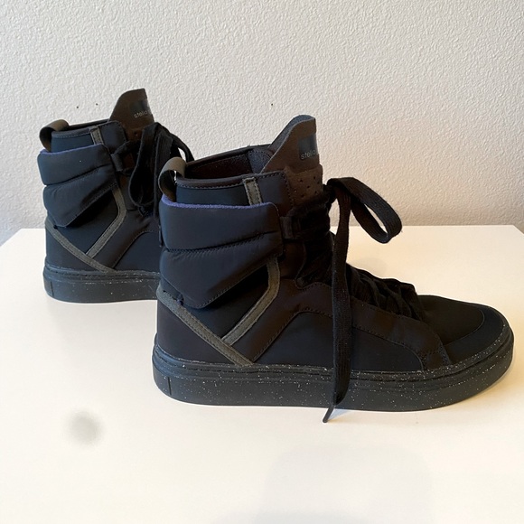 NIB STELLA MCCARTNEY ADIDAS Asimina Black High Top Sneakers SZ 9.5 - Picture 3 of 12